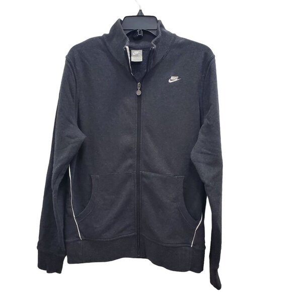 Nike Women's Charcoal Gray Full Zip Front Mock Neck Athletic Sweatshirt‎ Size XL - Picture 1 of 6